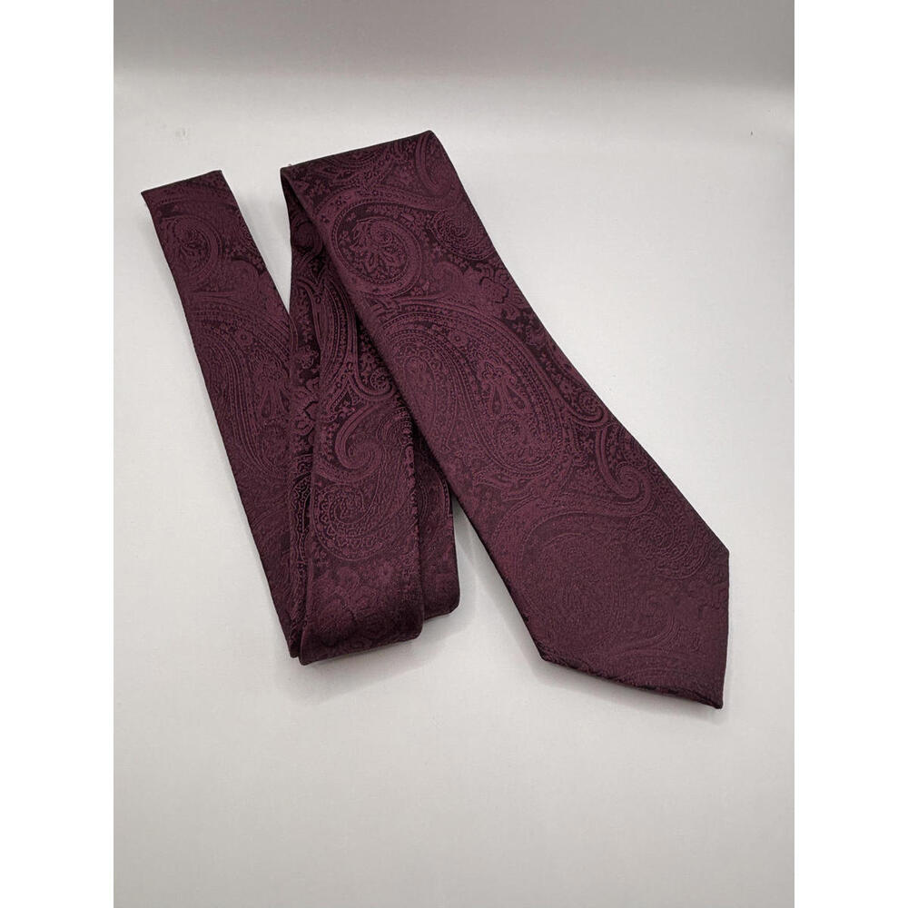 Michael Kors Paisley Tie in Deep Burgundy